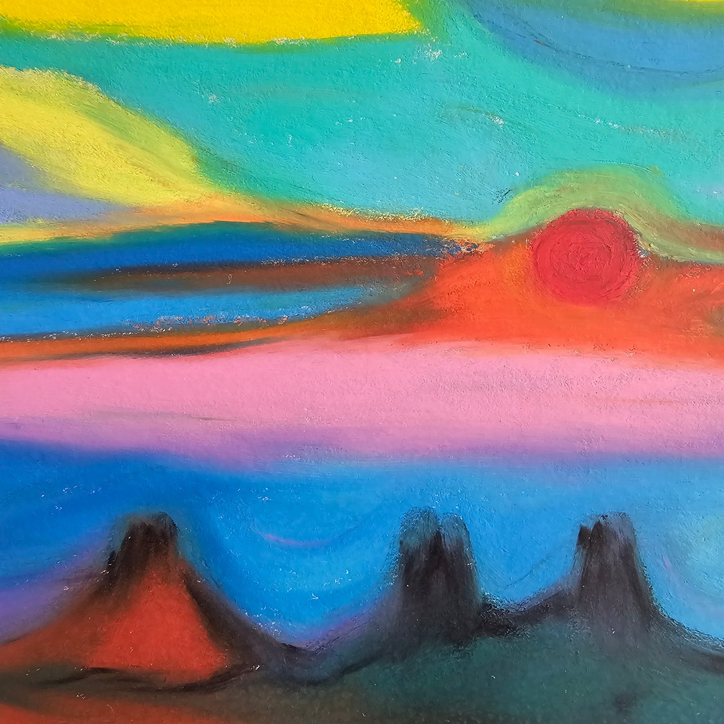 Colors of Colorado – Original Oil Pastel Abstract Expressionism Spiritual Energy Art