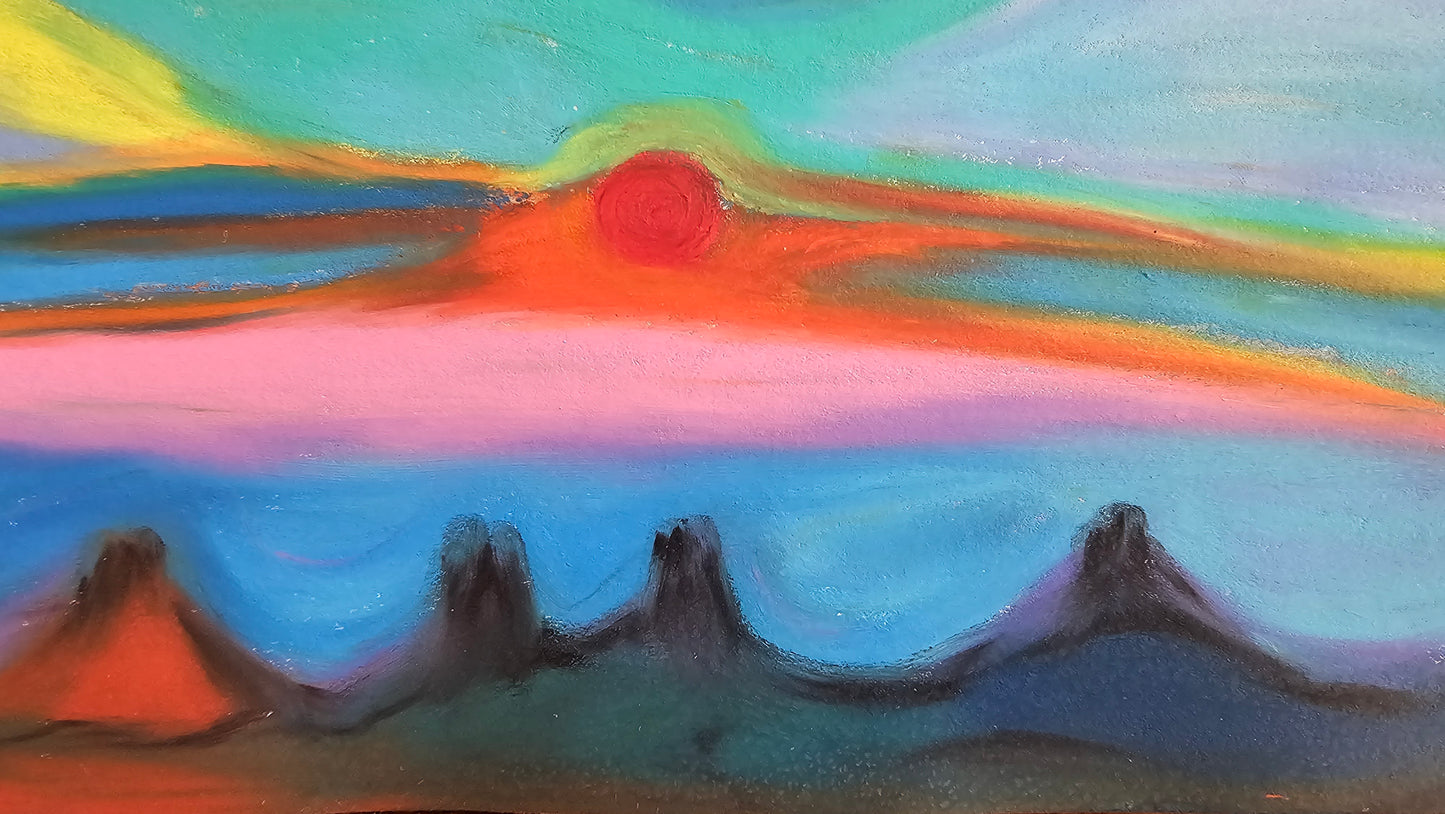 Colors of Colorado – Original Oil Pastel Abstract Expressionism Spiritual Energy Art