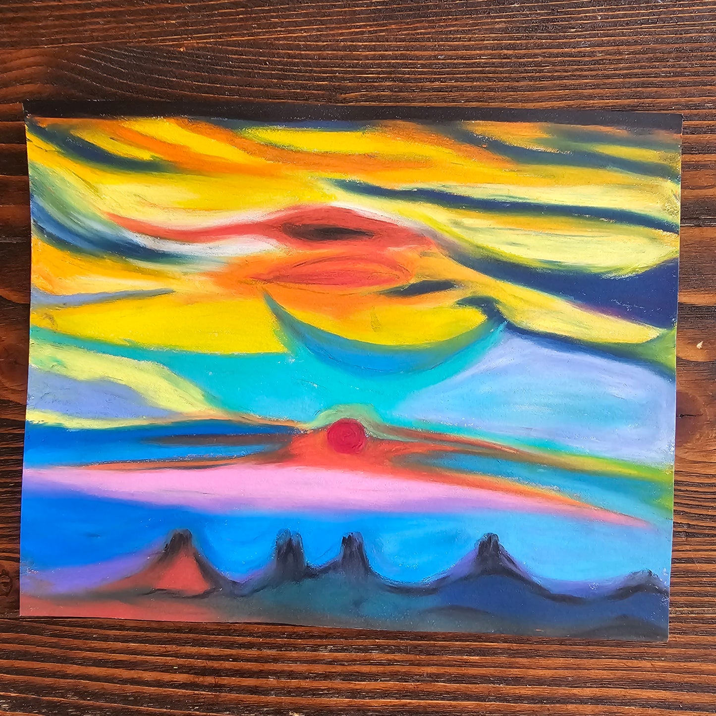 Colors of Colorado – Original Oil Pastel Abstract Expressionism Spiritual Energy Art