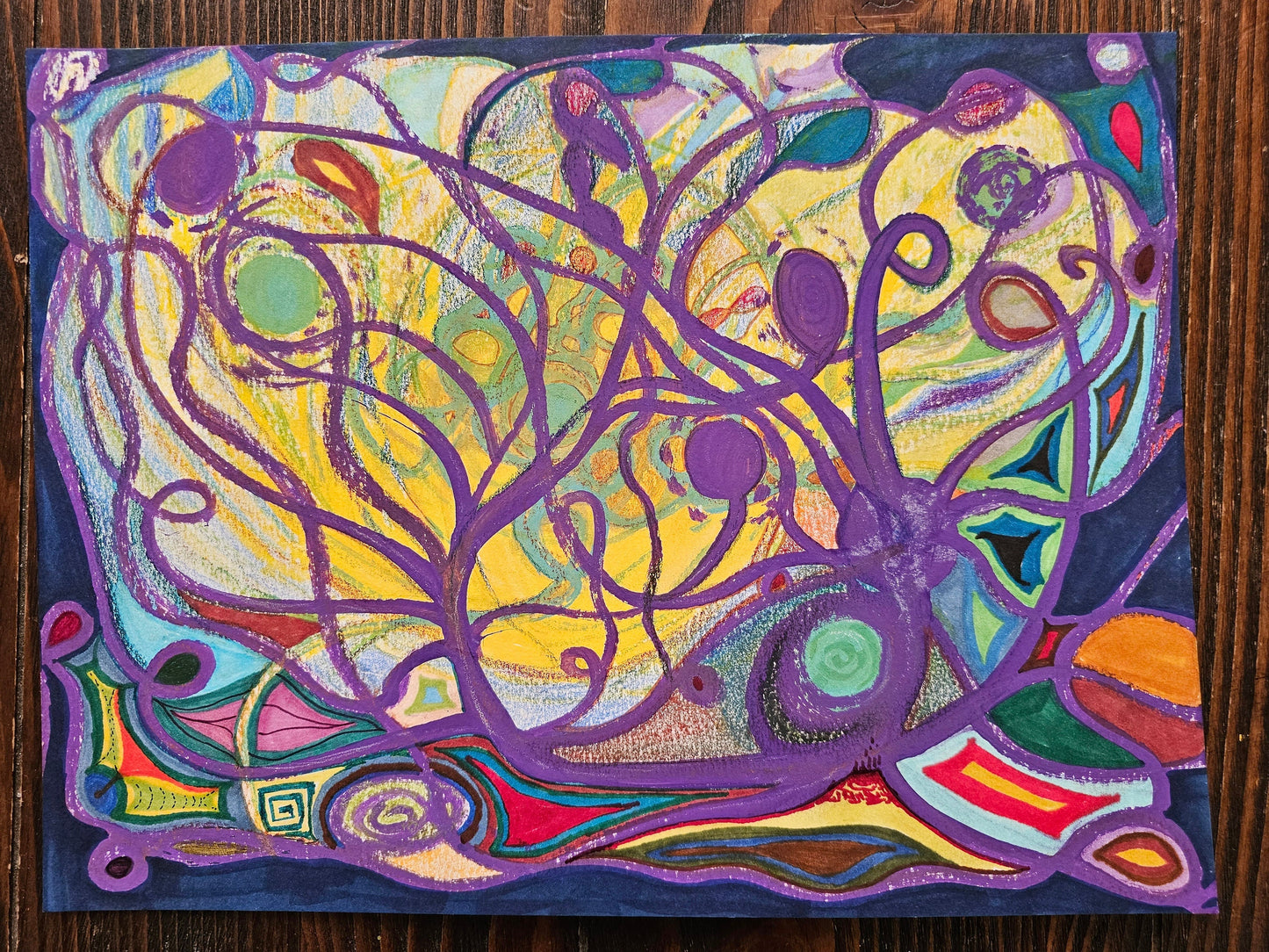 Original Abstract Markers Art Vibrational Art: Interconnection/Original Channeled Spiritual Energy Artwork