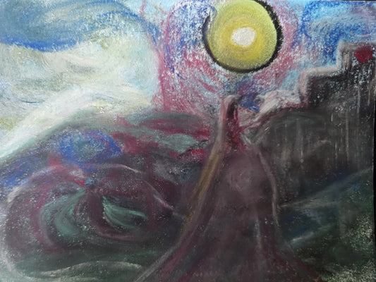 Original abstract art by Wei Zhou representing the Aries New Moon and emotional integration.