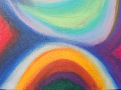 Original Expressionism Art - Dimensional Travel/Original Oil Pastel Abstract Art