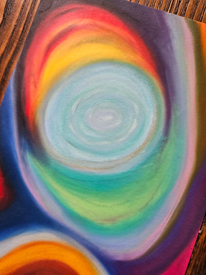 Original Expressionism Art - Dimensional Travel/Original Oil Pastel Abstract Art