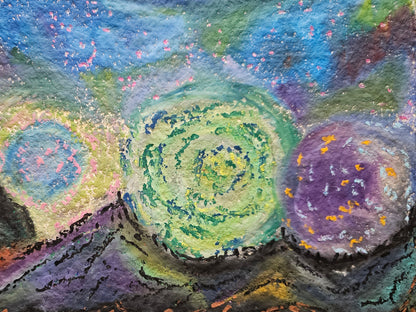 Original Oil Pastel Energy Art: Shamanic Journey In New Mexico