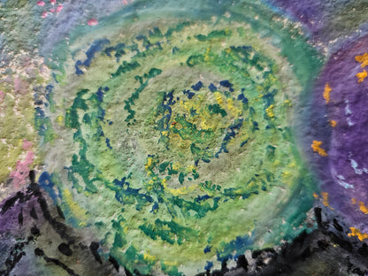 Original Oil Pastel Energy Art: Shamanic Journey In New Mexico