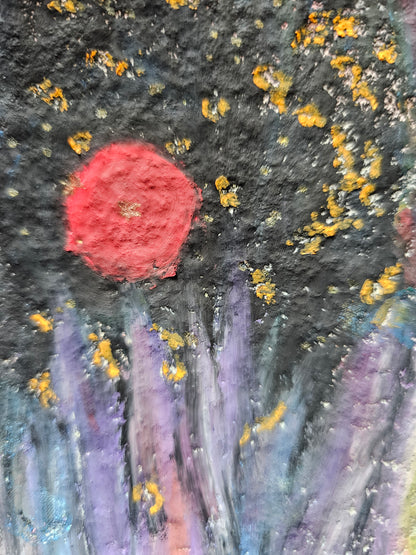 Original Oil Pastel Energy Art: Shamanic Journey In New Mexico