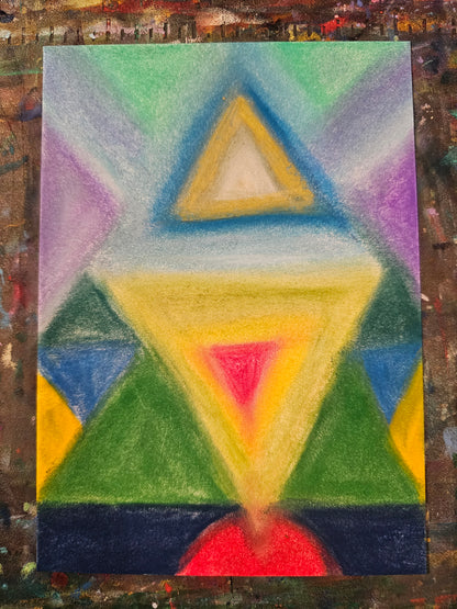 Post-Eclipse Portal | Multidimensional Energy Art | Sacred Geometry Soft Pastel Drawing