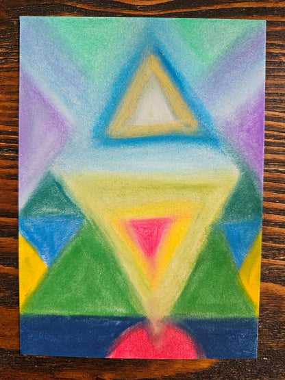 Post-Eclipse Portal | Multidimensional Energy Art | Sacred Geometry Soft Pastel Drawing