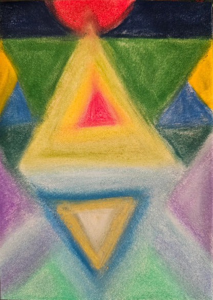 Post-Eclipse Portal | Multidimensional Energy Art | Sacred Geometry Soft Pastel Drawing
