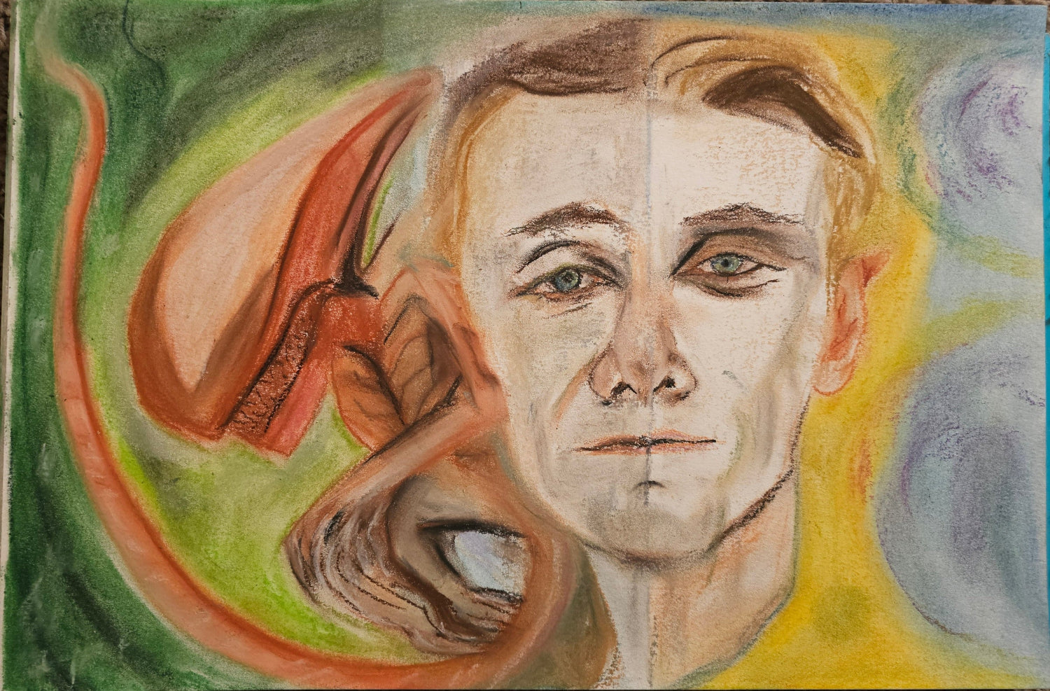 Channeled soft pastel portrait inspired by Alien Covenant — original energy artwork by Wei, Bloodmoon Astrology