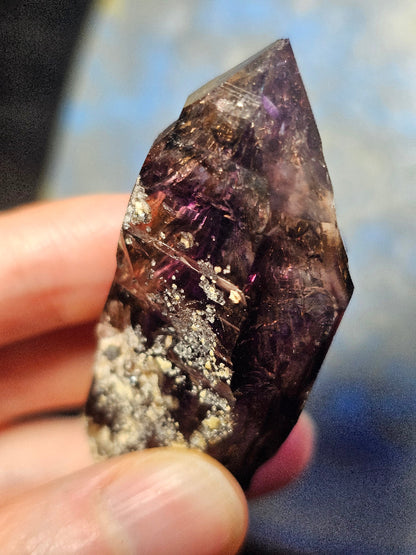 Brandberg Amethyst Enhydro 34g — deep purple violet flame phantoms, Namibia