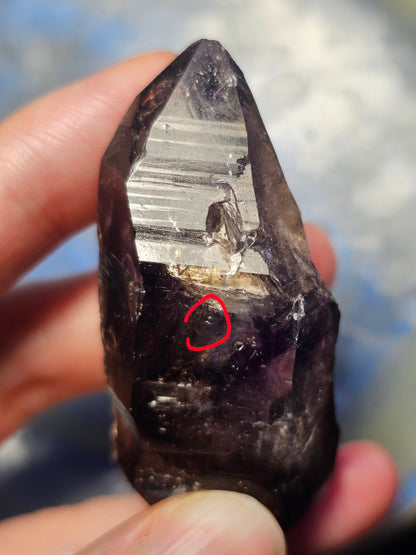 Brandberg Amethyst Enhydro 34g — deep purple violet flame phantoms, Namibia
