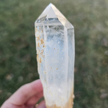 5.5" Colombian Golden Healer & Blue Smoke Quartz | DNA Lemurian Seed Crystal