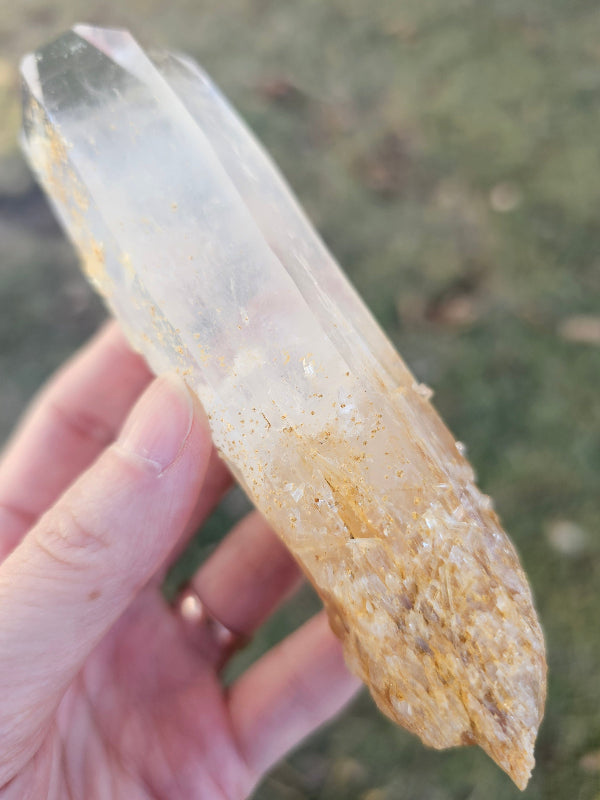 5.5" Colombian Golden Healer & Blue Smoke Quartz | DNA Lemurian Seed Crystal