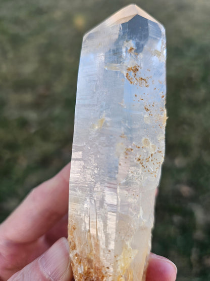 5.5" Colombian Golden Healer & Blue Smoke Quartz | DNA Lemurian Seed Crystal