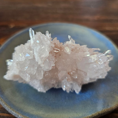 Colombian Pink Lemurian Seed Quartz Cluster 95g