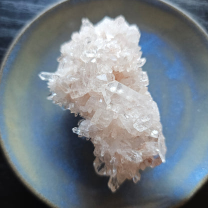 Colombian Pink Lemurian Seed Quartz Cluster 95g