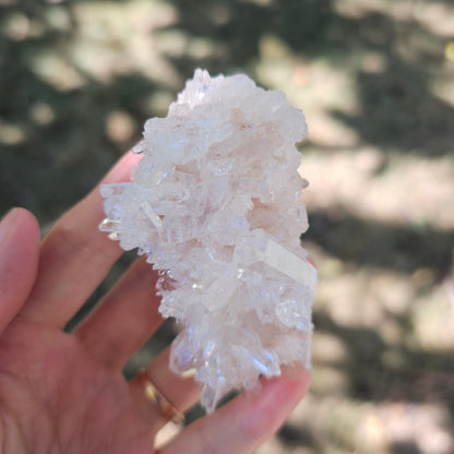 Colombian Pink Lemurian Seed Quartz Cluster 95g
