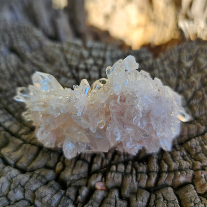 Colombian Pink Lemurian Seed Quartz Cluster 95g