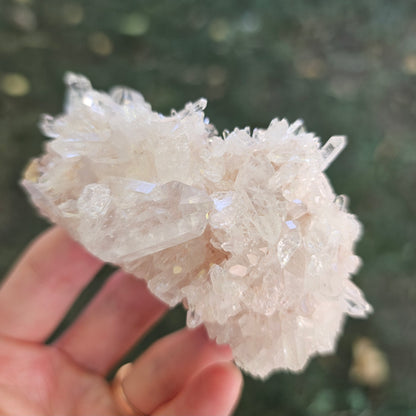 Colombian Pink Lemurian Seed Quartz Cluster 95g