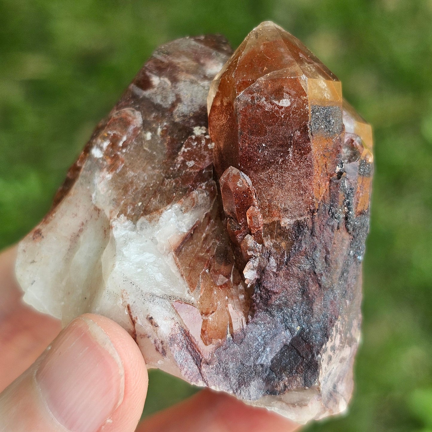 Red Hematite Phantom Quartz (Zimbabwe) — 88g