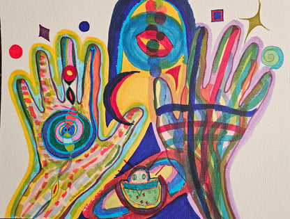 Original Abstract Markers Art: The Healing Hands/Original Channeled Spiritual Energy Artwork