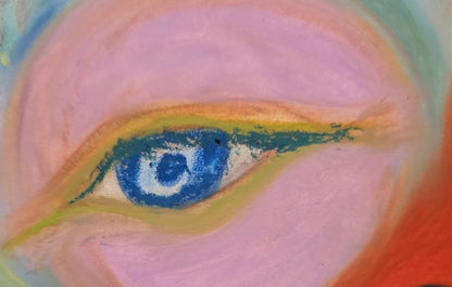 Original Abstract Mixed Media Oil Pastel + Colored Pencil Art: Solar Storm