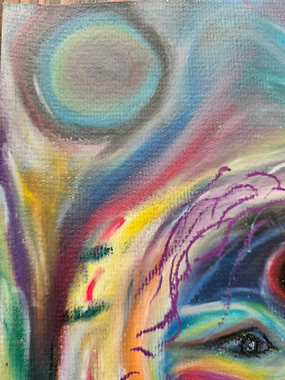 Original Energy Art Oil Pastels Painting: Moon Goddess/Original Sacred Feminine Energy Art