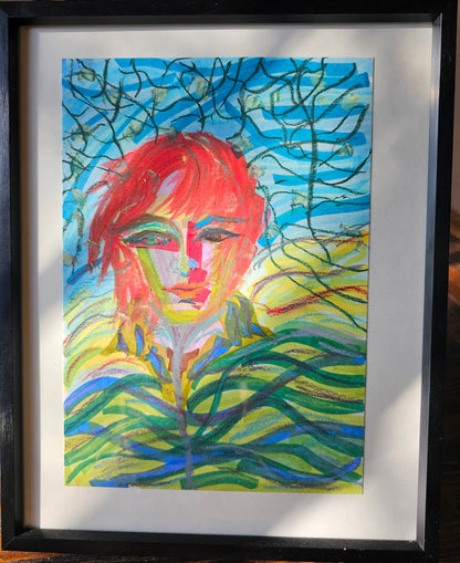 Original Abstract Mixed Media Alcohol Markers + Oil Pastel Art: Alchemist