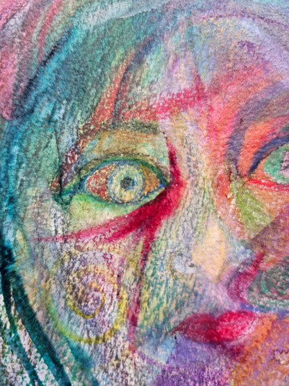 Original Watercolor + Colored Pencil Energy Art: Betrayal/Original Channeled Energy Art