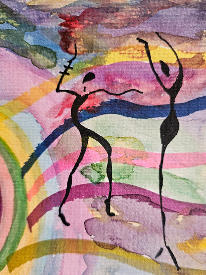 Original Abstract Mixed Media Markers + Watercolor Art: The Music Of The Universe