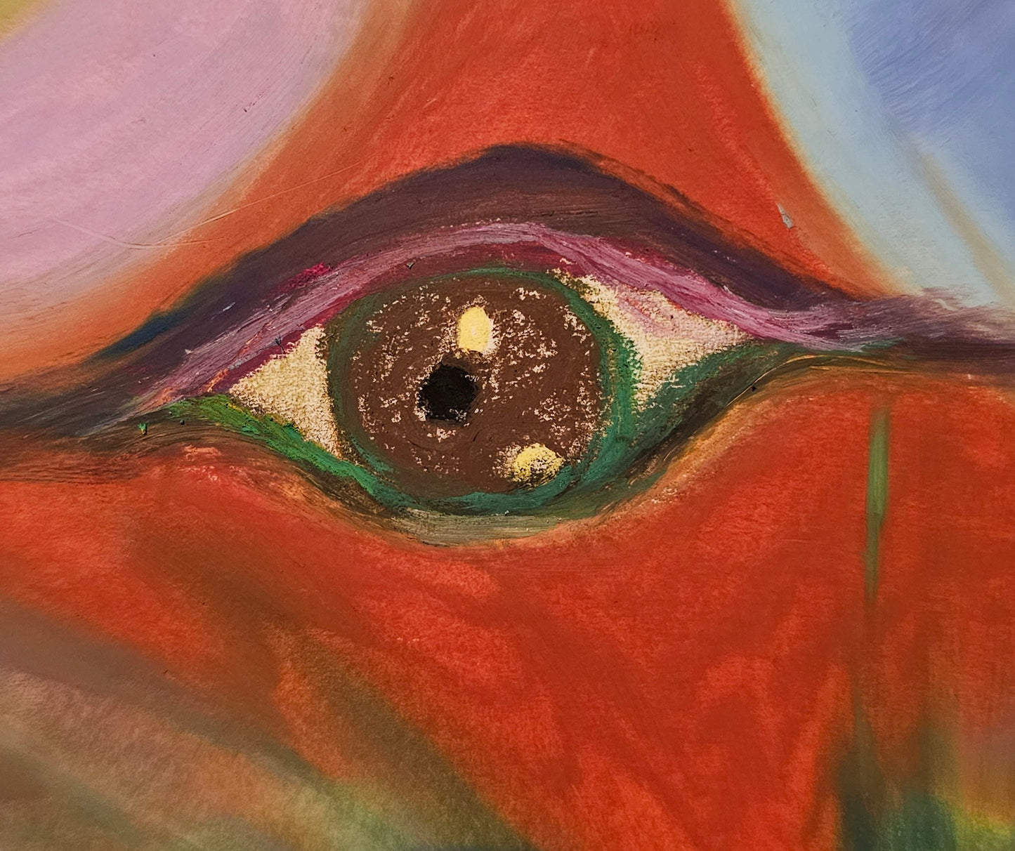 Original Abstract Mixed Media Oil Pastel + Colored Pencil Art: Solar Storm