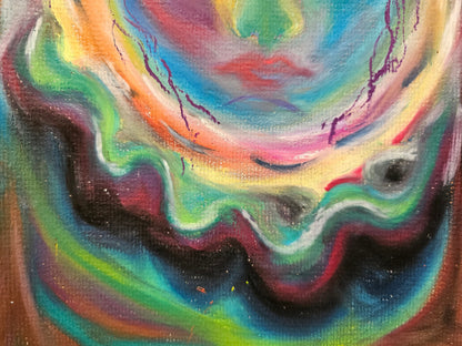 Original Energy Art Oil Pastels Painting: Moon Goddess/Original Sacred Feminine Energy Art