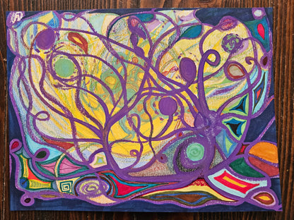 Original Abstract Markers Art Vibrational Art: Interconnection/Original Channeled Spiritual Energy Artwork