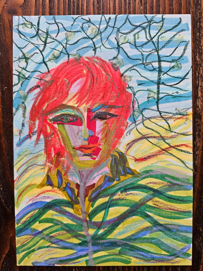 Original Abstract Mixed Media Alcohol Markers + Oil Pastel Art: Alchemist