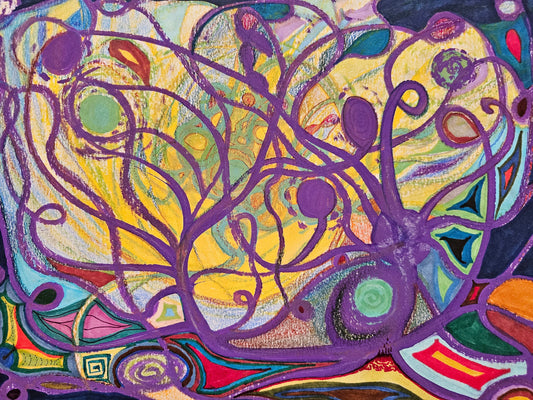 Original Abstract Markers Art Vibrational Art: Interconnection/Original Channeled Spiritual Energy Artwork