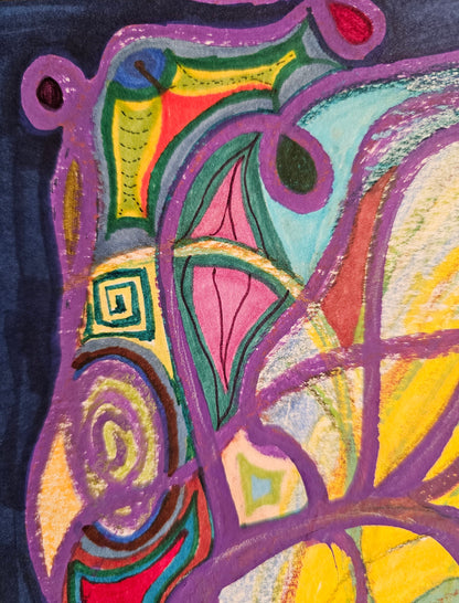Original Abstract Markers Art Vibrational Art: Interconnection/Original Channeled Spiritual Energy Artwork