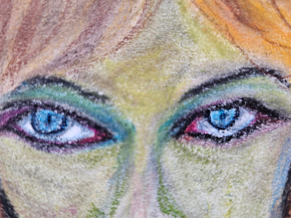 Original Expressionism Woman Portrait/Original Soft Pastel Artwork