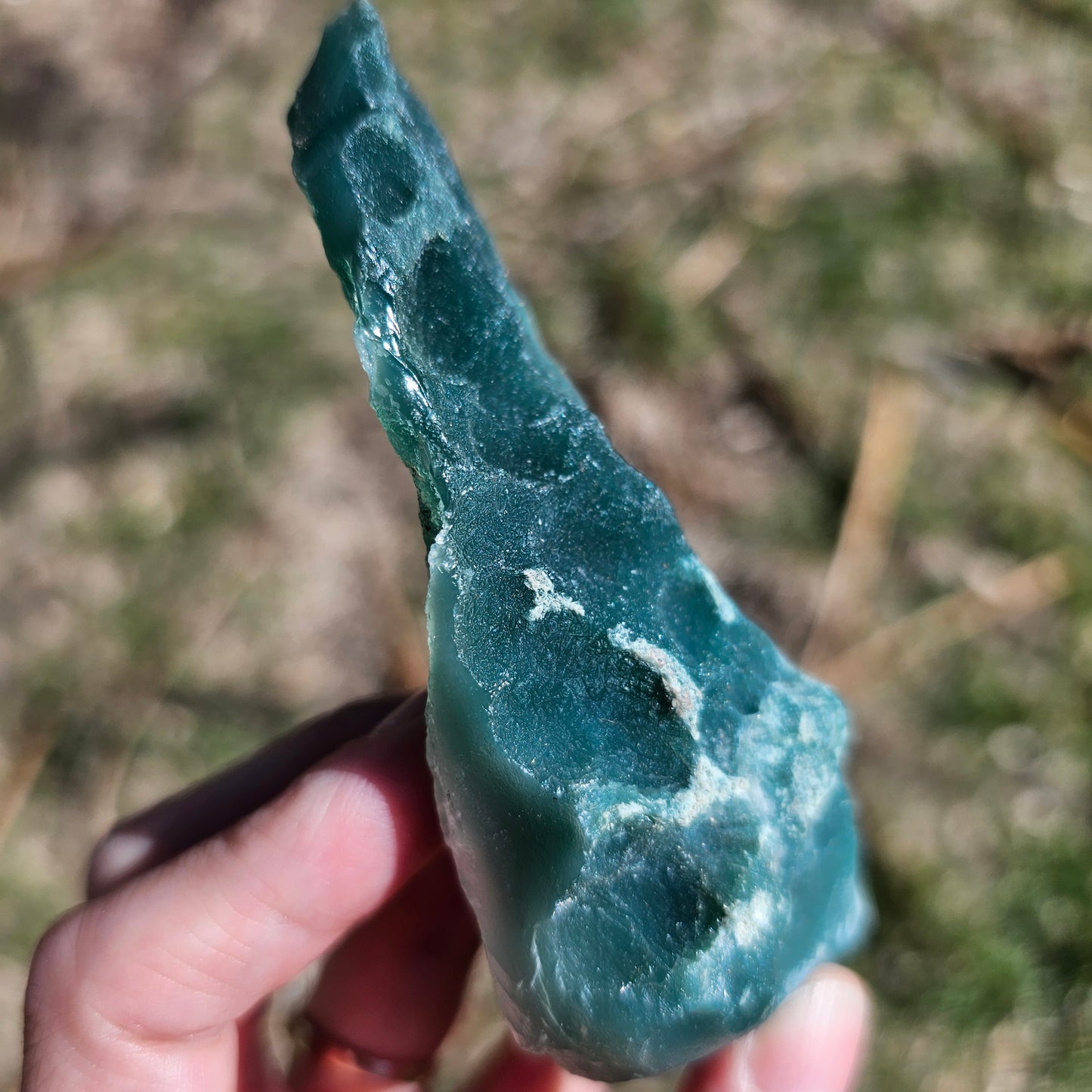 Ultra Rare Rough Mtorolite Chrome Chrysoprase Slice – Emerald Green Chalcedony from Zimbabwe | Heart Chakra Crystal | 115g 4"×2.25"