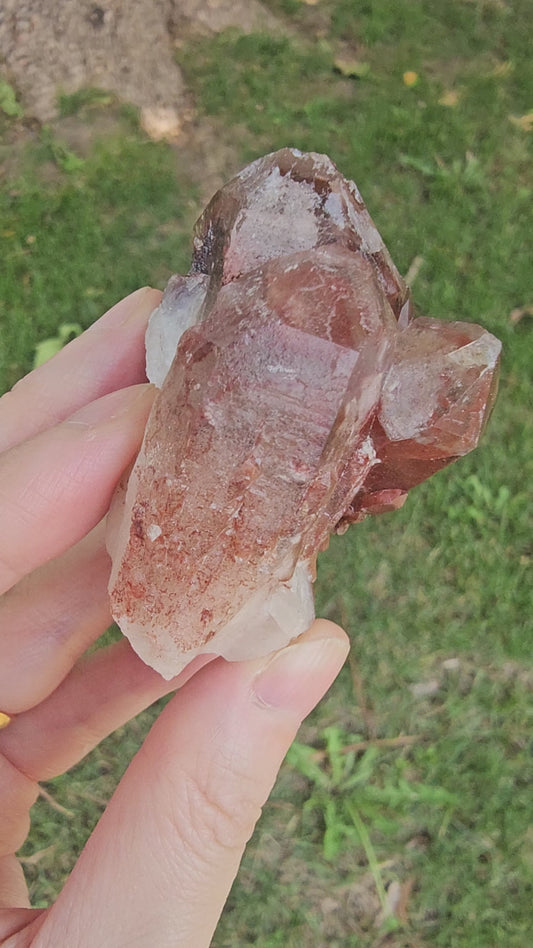 Red Hematite Phantom Quartz (Zimbabwe) — 88g