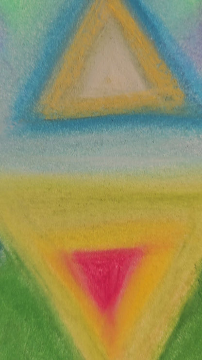 Post-Eclipse Portal | Multidimensional Energy Art | Sacred Geometry Soft Pastel Drawing