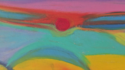 Video preview of original oil pastel artwork “Colors of Colorado” showing color movement and texture
