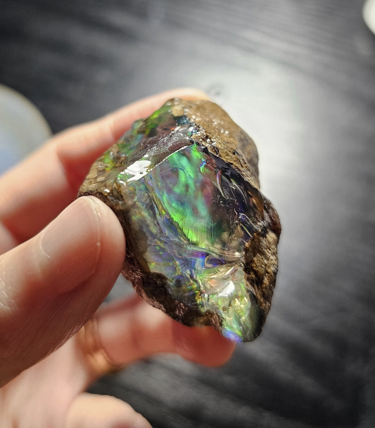 Natural Ethiopian Welo water opal gemstone with vivid multicolor fire, 33.2g